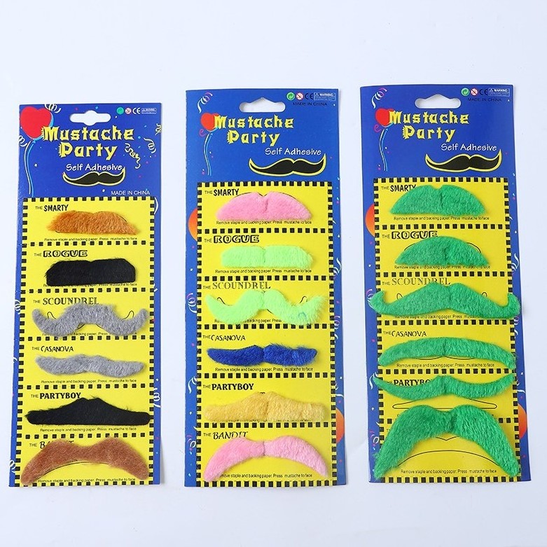 Hot Funny Fake Beards Artificial Black Mustaches Cosplay Costume Accessories For Sale