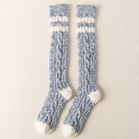 OEM Free sample Slouch cozy women socks custom logo Warm thermal fuzzy terry  winter Women fluffy socks