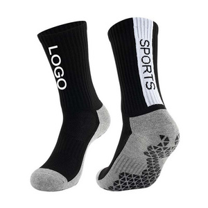 High quality ant slip soccer sock custom logo crew sport non slip grip socks football