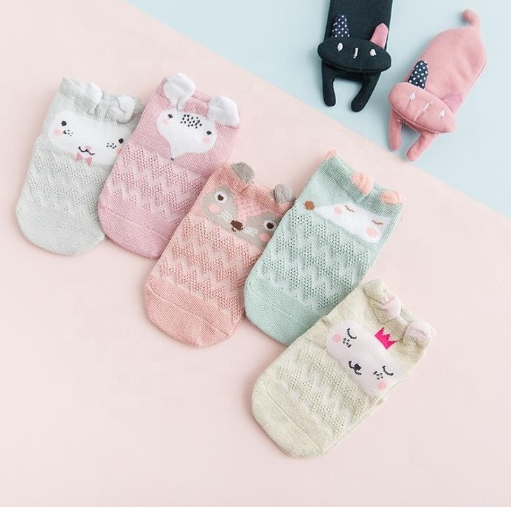 Cute cartoon cotton mesh baby socks comfortable breathable children socks