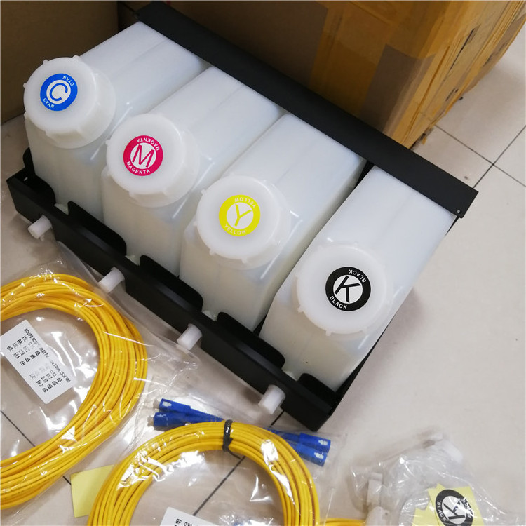 Continuous ink supply system for large format printer refillable CISS ink cartridge