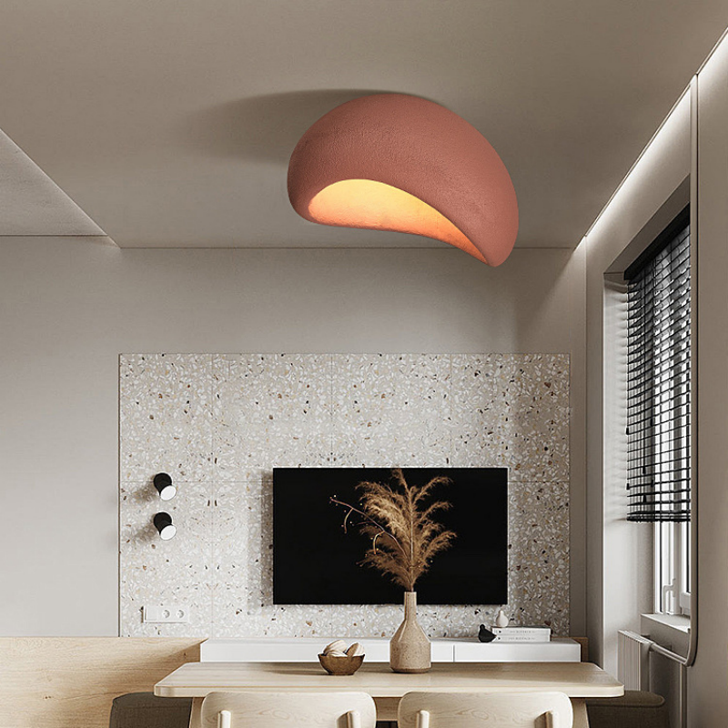 Japanese Style Wabi Sabi Surface Mounted Ceiling Lamp Minimalist Indoor Designer White Ceiling Light