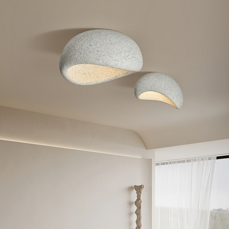 Japanese Style Wabi Sabi Surface Mounted Ceiling Lamp Minimalist Indoor Designer White Ceiling Light