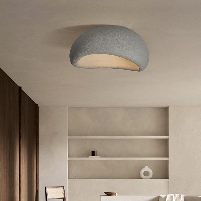 Japanese Style Wabi Sabi Surface Mounted Ceiling Lamp Minimalist Indoor Designer White Ceiling Light