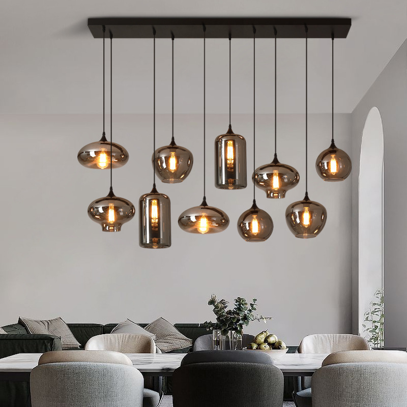 Modern designer led glass dining room decorative chandelier ceiling pendant lighting for kitchen island