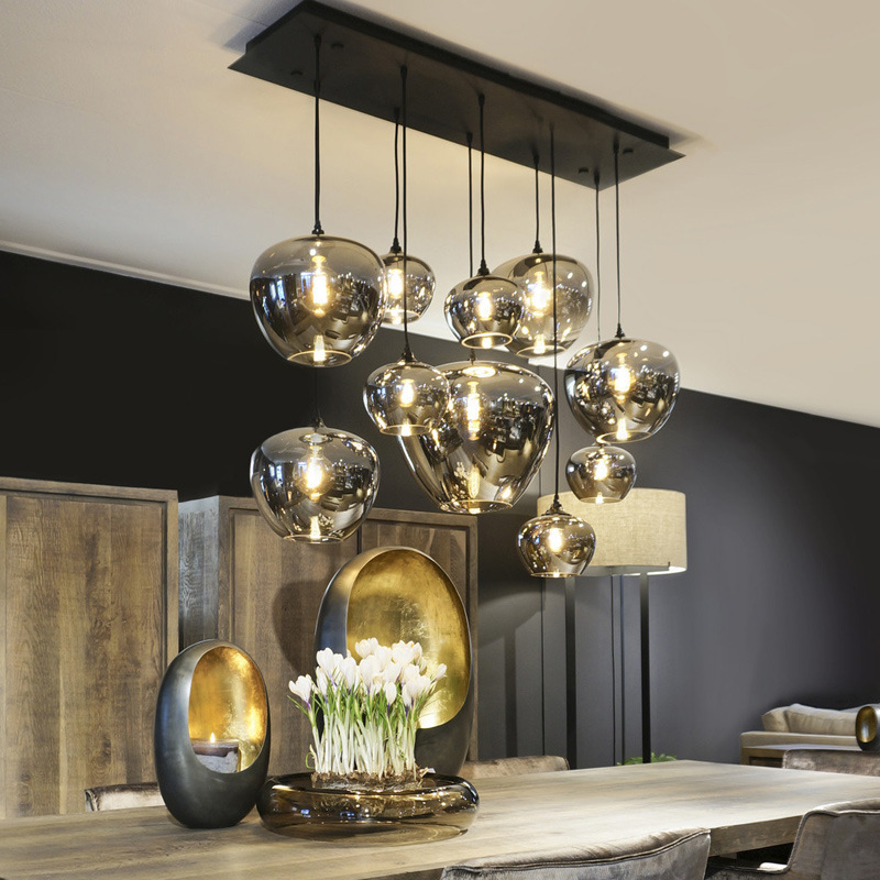 Modern designer led glass dining room decorative chandelier ceiling pendant lighting for kitchen island