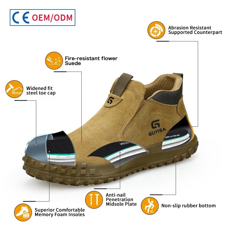 GUYISA Fashion safety shoes breathable European standard steel toe insulated 10KV safety shoes