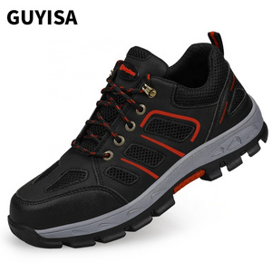 GUYISA Fashion Steel Toe Safety Shoes Antiskid Wear Resistant Rubber Bottom Construction Site Safety Shoes