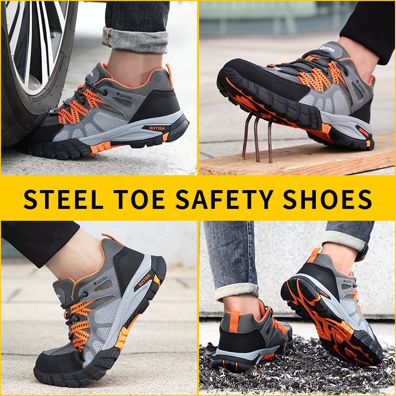 Brand fashion safety shoes casual  industrial protection  steel toe nonslip safety shoes for men construction work shoes