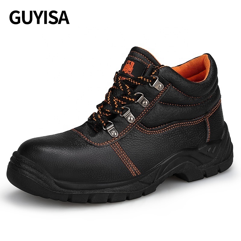 GUYISA Industrial protective safety boots waterproof leather surface construction site work safety boots