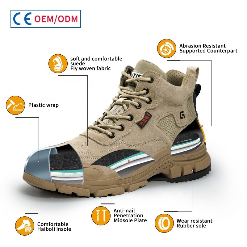 GUYISA Tooling series insulated 10KV standard plastic toe brown new work safety boots