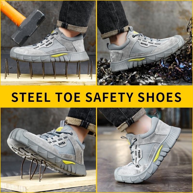 GUYISA Fashion safety shoes soft steel toe breathable safety work shoes