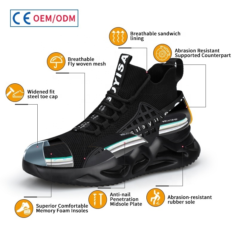 Hot Selling Factory Direct Selling Safety Shoes PU Sole Outdoor Work Comfortable Steel Toe Men's Safety Shoes