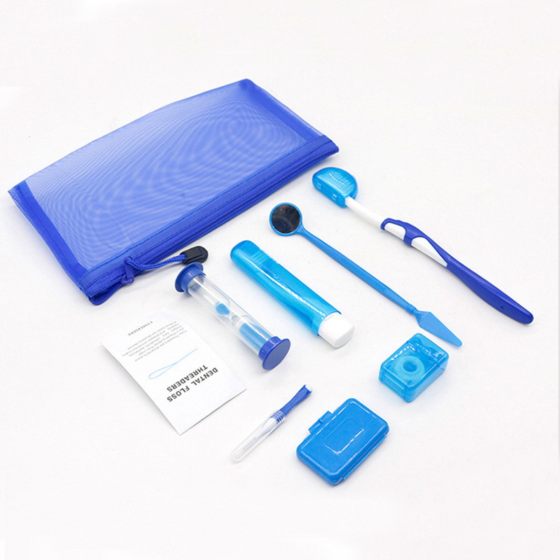 Portable Dental Care Tools 8pcs dental Orthodontic Care Kit/ toothbrush cleaning hygiene kit