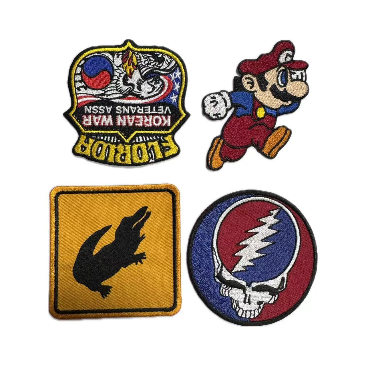 Custom Manufacturer Full Half Embroidery Clothing Badge Hand Cut Colored Patch