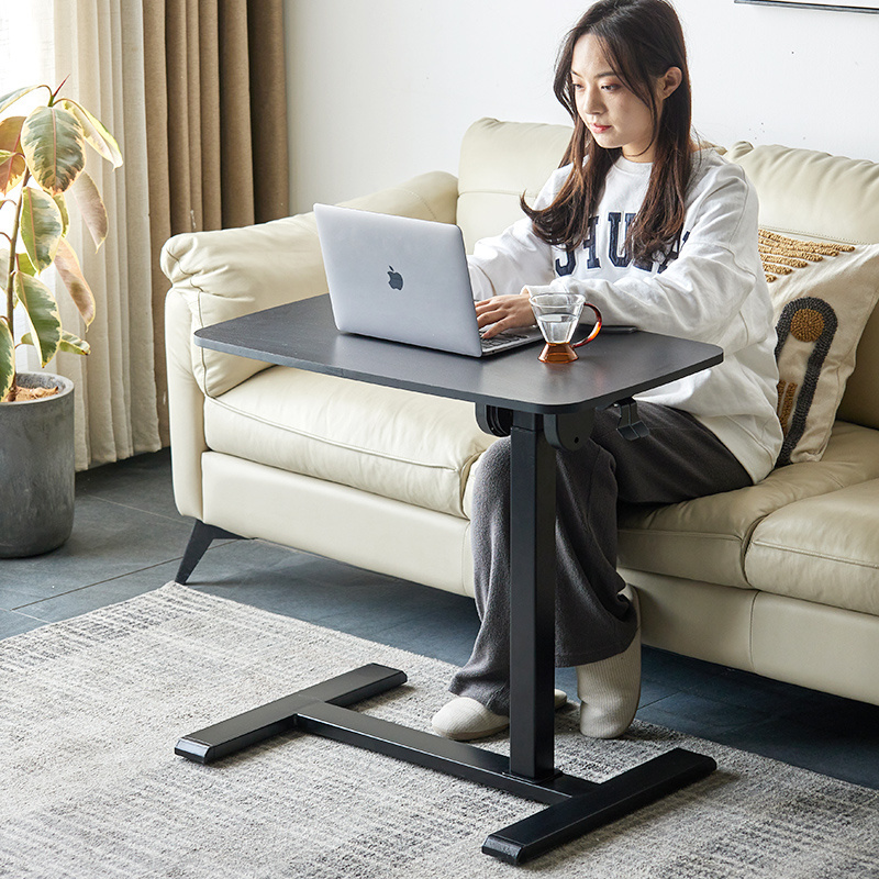 Ergonomic white home luxury office mobile rolling adjustable height furniture standing laptop desk table modern with wheels