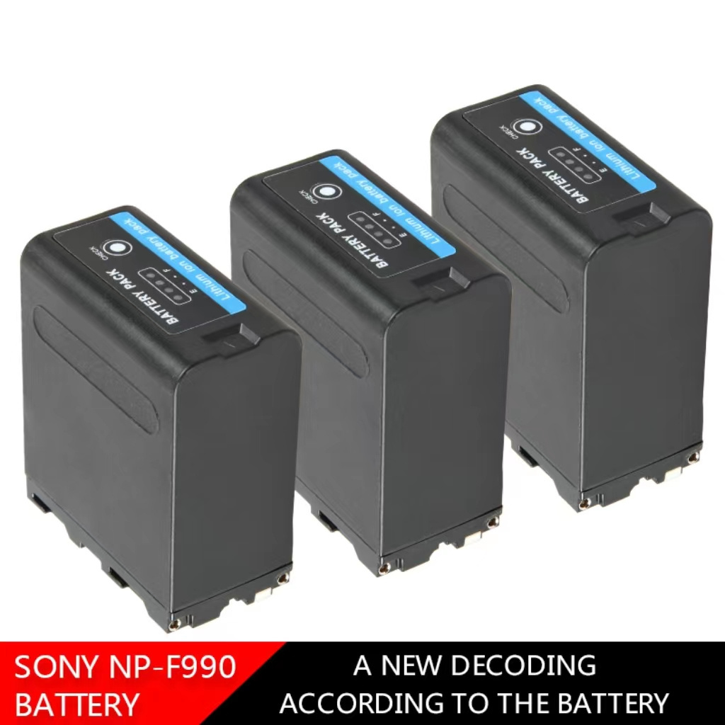 13400mah NP-990 Replace camera battery For Sony Camcorder HXR-MC1500C NEX-EA50 MC2500C DSR-PD198P HVR-Z7C NX3 5 LED Video Light