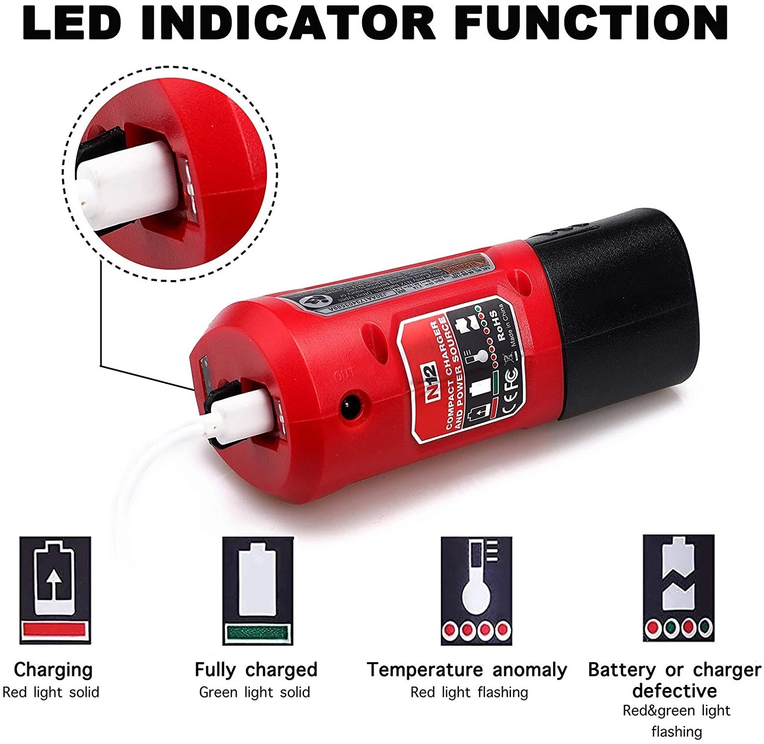 N12 Charger Converter USB Power Charging Adapter for Milwaukee 48-59-1201 N12  M12 Li-Ion Battery Adapter Mobile phone Power Sup