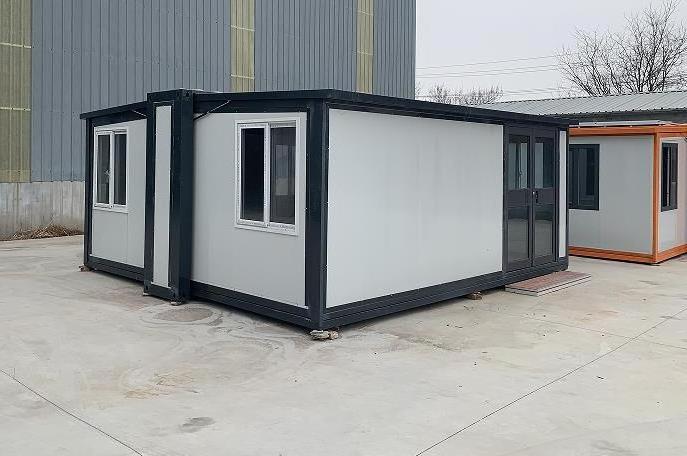 Extended Folding Prefab Container Homes 40 Ft Living Container Expandable Cabin Foldable Container House