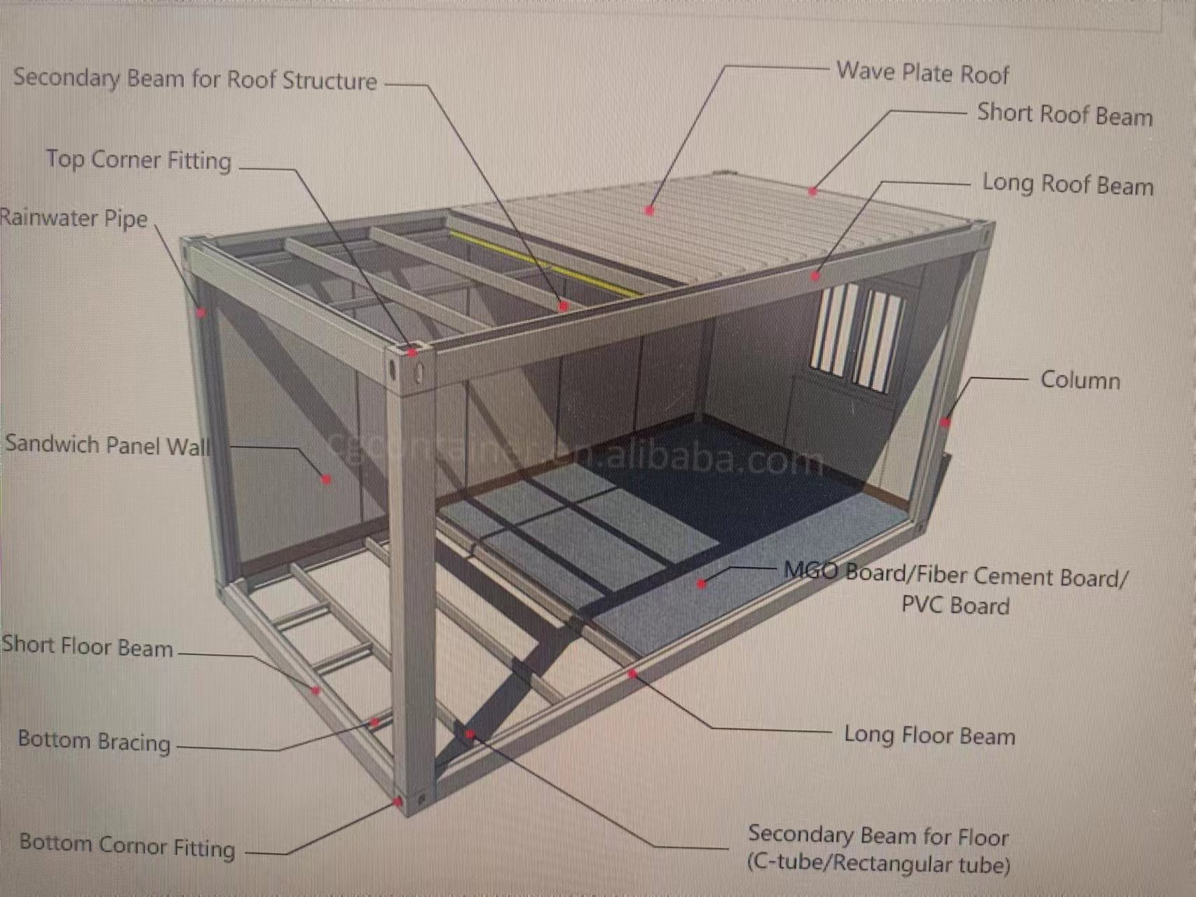 20ft collapsible packaging box windproof hanger shed warehouse dormitory container folding flat pack storage units for sale