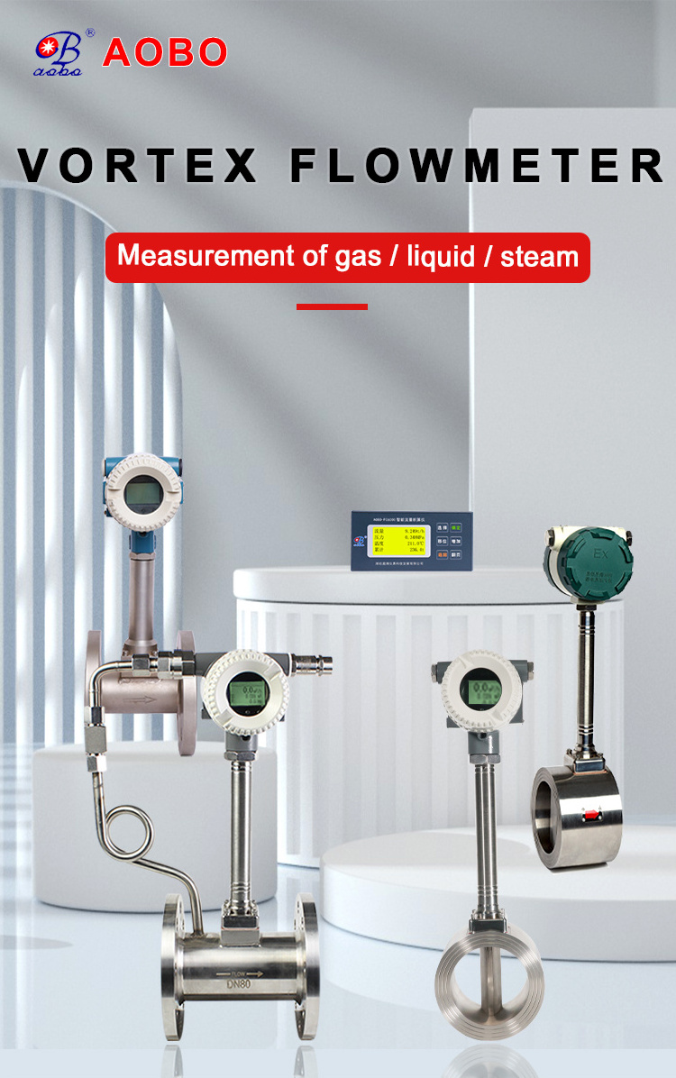 Digital 24v 150mm Steam Vortex Air Flowmeter 4-20ma Hydrogen Lpg Propane Gas Flow Meter