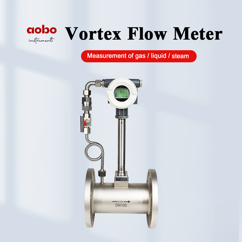 Hydrogen Co2 Gas Flowmeter Air Flow Meter Steam Vortex Flowmeter