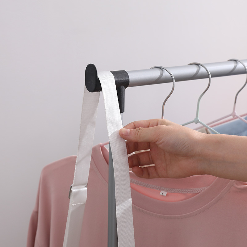 Moving Single Pole Garment Rack Folding Clothes Rack Coat Laundry Drying Rack Portable Clothes Horse