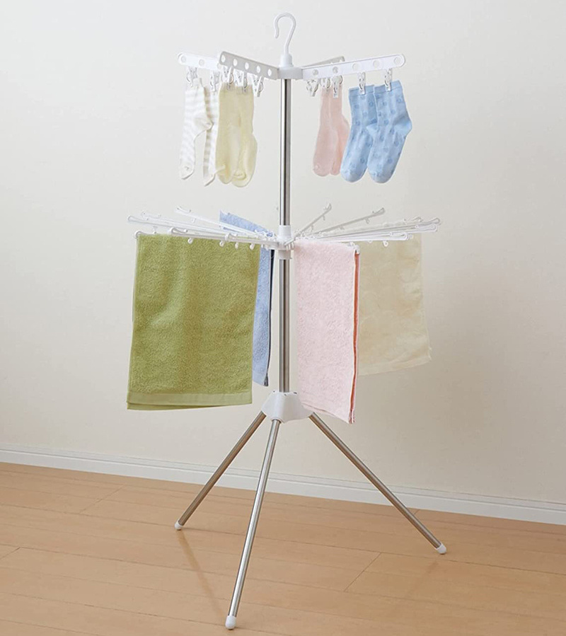 Towel Rack with Big Drying Space Umbrella Clothes Drying Rack with Wings