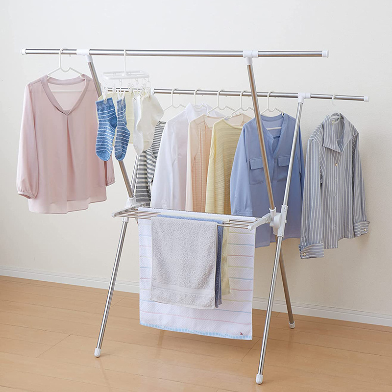 Sturdy drying rack Folding Compact Space Saving Clothes Airer Double folder Drying rack