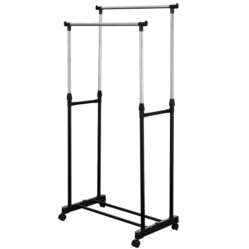 Good Quality Movable Foldable Extendable Clothes Double pole clothes rack