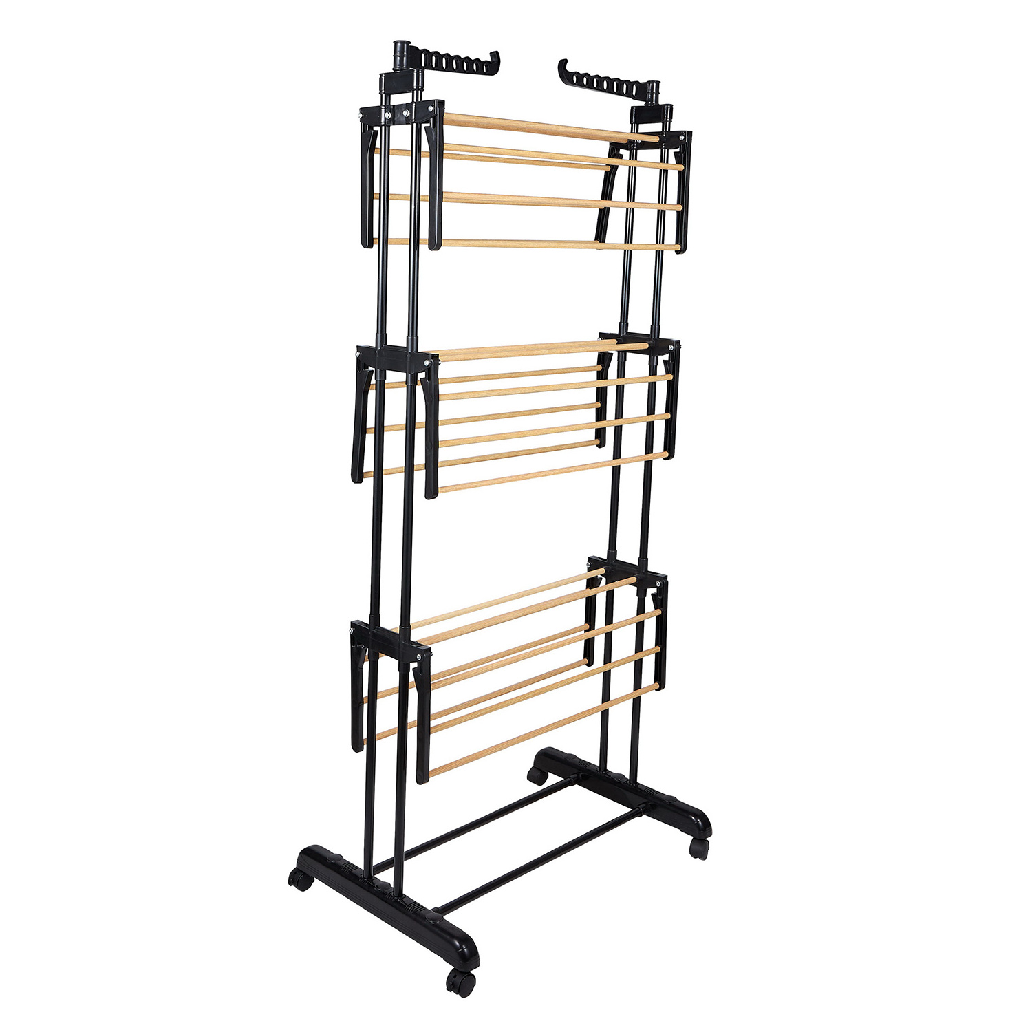 3-Tier Movable Clothes Dryer Airer  laundry drying racks storage holder & rakcs Movable Folding Laundry Hanger