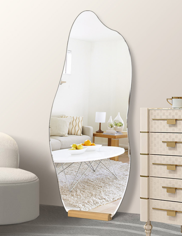 Large Irregular Mirror Frameless Wall Mirror,Wall Mounted Cloud Shape Mirror, Vanity Mirror for Home Bedroom Living Room Decor