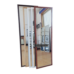 Factory wholesale 12x48 colorful PS plastic framed long full length wall hanging dressing mirror for home decoration