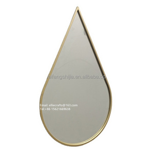 Home Decorative Living Room Decor Wall Framed High Quality Metal Frame Teardrop Shape Vintage Gold Wall Mirror mirrors(old