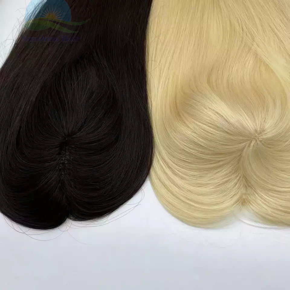 Full Handmade Breathable Fishnet Wig for Women 100% Virgin Hair Fishnet Integration Hair Piece Toupee Blonde 613 60