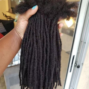 Stock Afro kinky Loc Extensions Human Hair 0.4cm 0.6cm 0.8cm Thickness Natural Black Best Human Hair Dreadlock Extensions