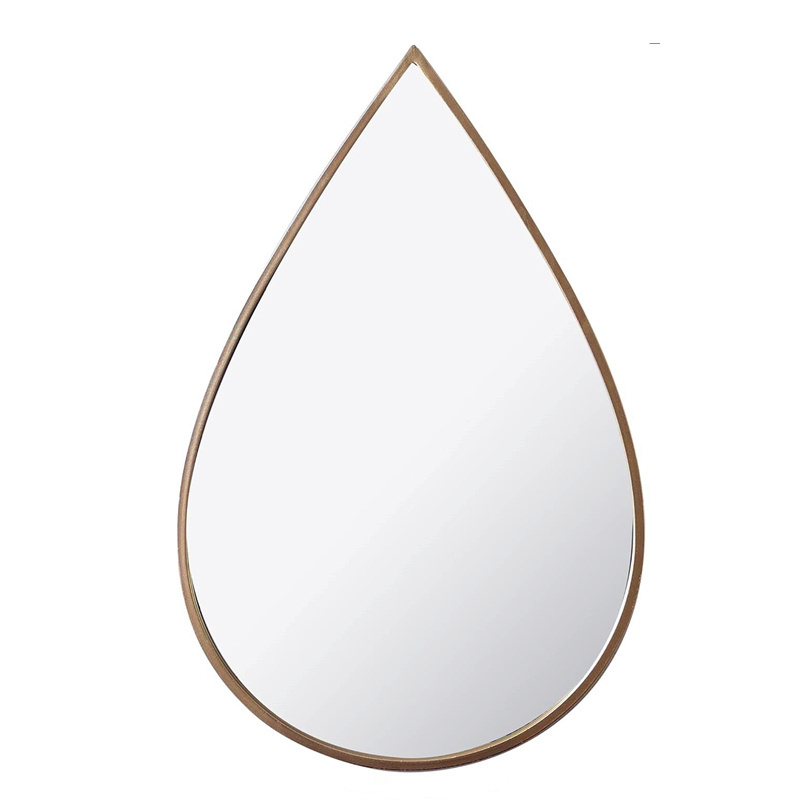 Metal Frame 27x17 Gold Metal Frame wall Decorative teardrop shape wall mirror