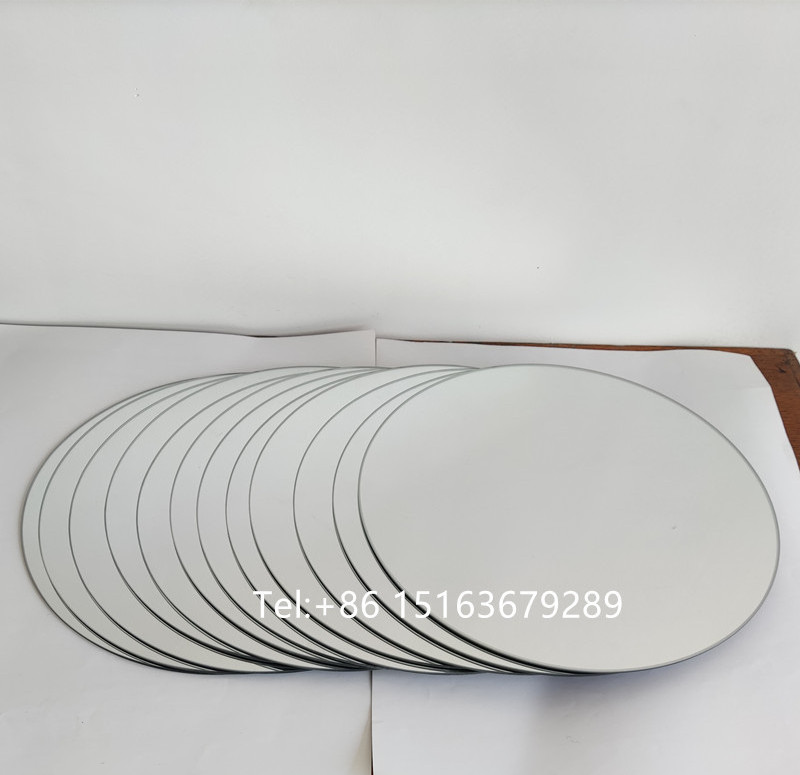 HOME DECOR 12 Round Mirror Trays, Circle Mirror Candle Plates for Table Centerpiece