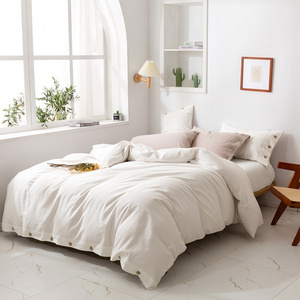 Plain simple bedspread comfortable natural fiber cotton linen quilt cover healthy sleep sheet