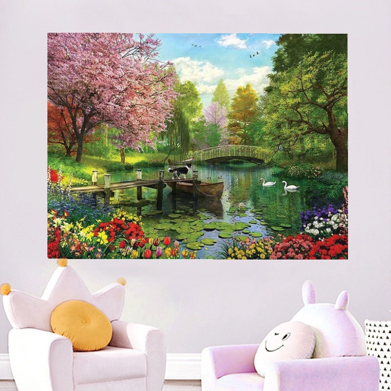 Hot Selling 5d Diy Diamond Painting Cross Stitch Landscape Full Drill Mosaic Picture Diamond Embroidery Kits Home wall Decor