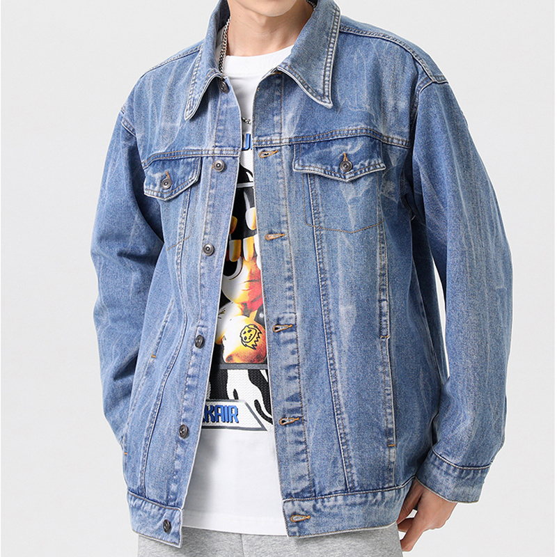 WJ-050 Factory price customized heavyweight nascar jacket US size pigment dye denim biker jackets men