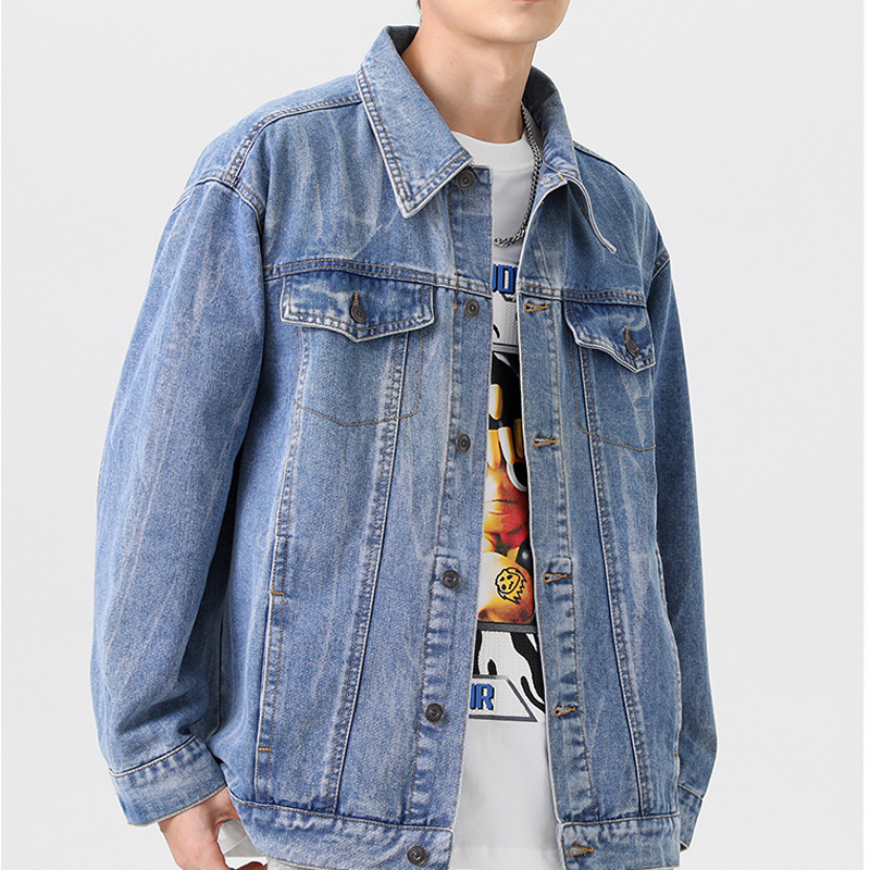 WJ-050 Factory price customized heavyweight nascar jacket US size pigment dye denim biker jackets men