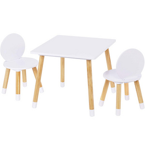 Hot sale White 3 Piece Kiddy Table Chairs Set Kids Table with 2 Chairs Set for toddlers