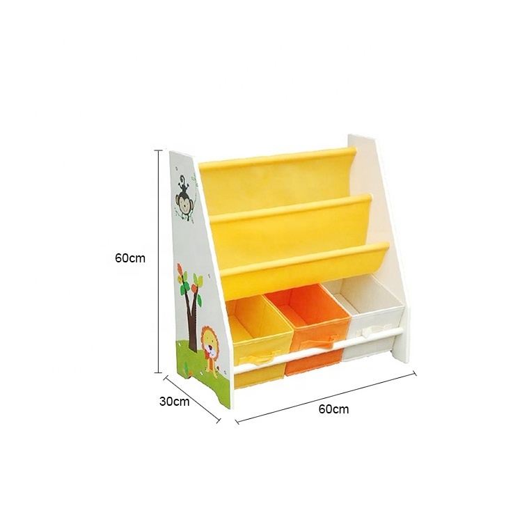 WEIFU cheap toy storage organizer wooden book shelf for kids