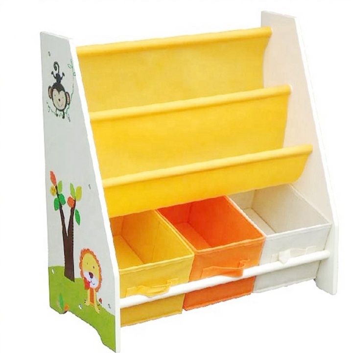 WEIFU cheap toy storage organizer wooden book shelf for kids