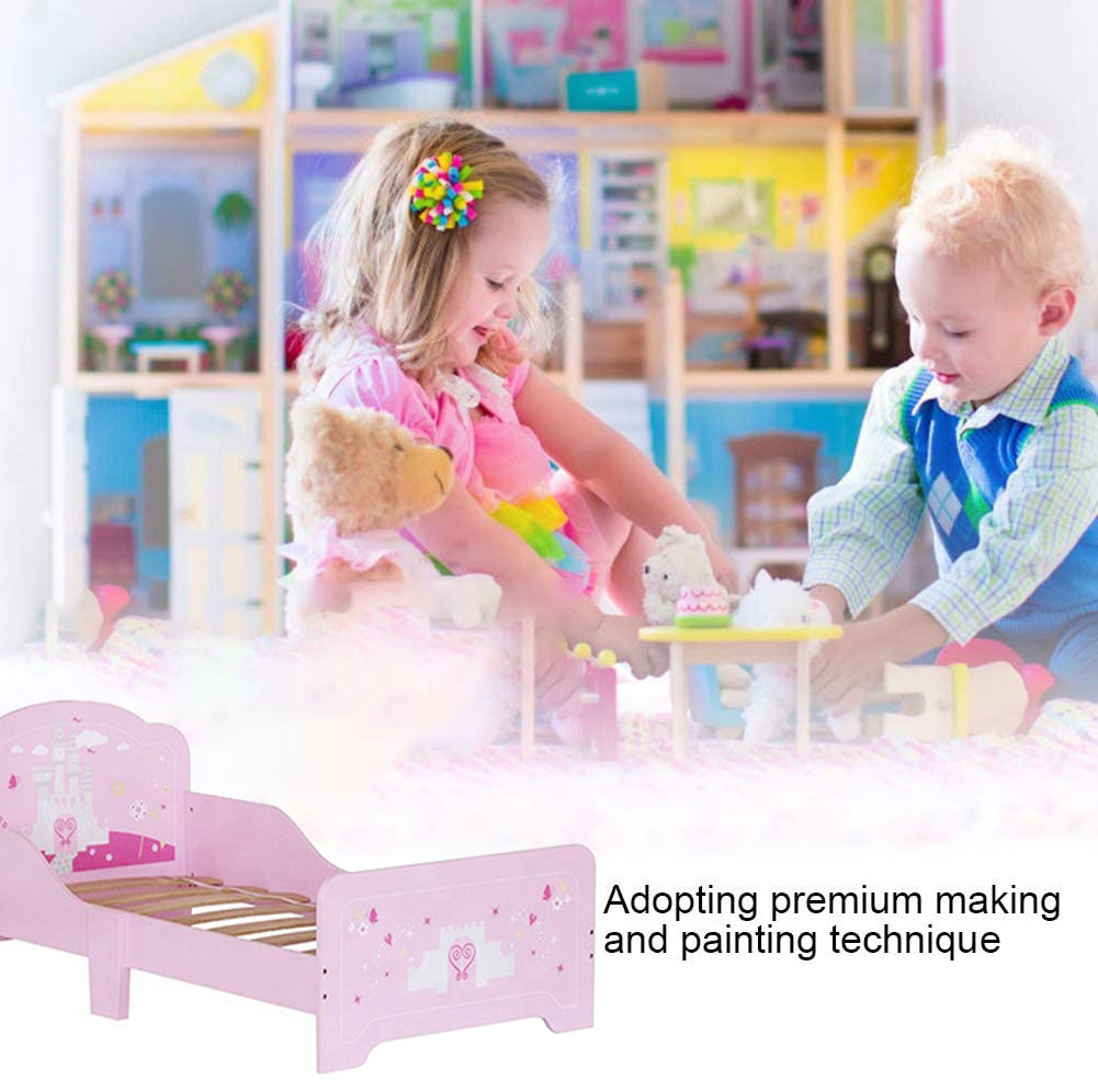 KIDS  Pink Wooden Bed modern montessori furniture princess bed cama montesori bed for girls Christmas gifts