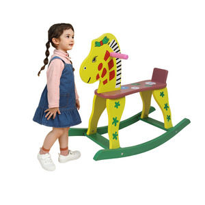 2023 yellow zebra baby rocking horse  Children Horse Riding Rocking Horse Zebra Kids Baby Modern Funny Animal High Quality Toy