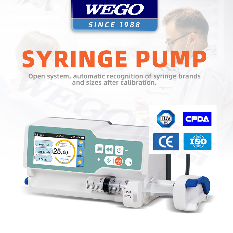 WEGO Hospital medical equipment single or double channel syringe pump vet infusion pump