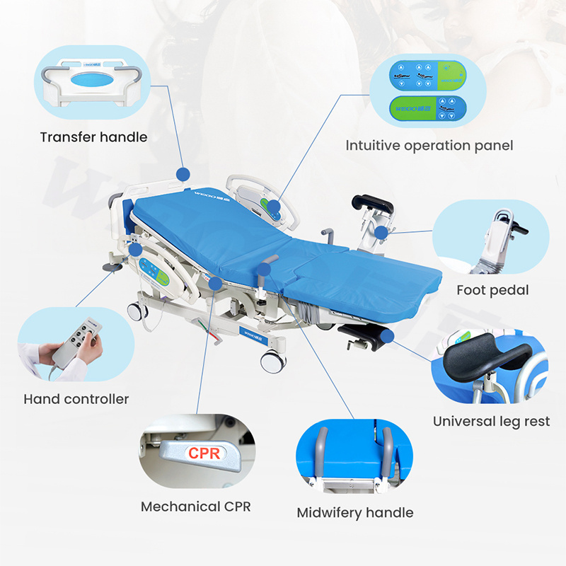 Hot sell electrical medical delivery bed muiti-function LDR bed