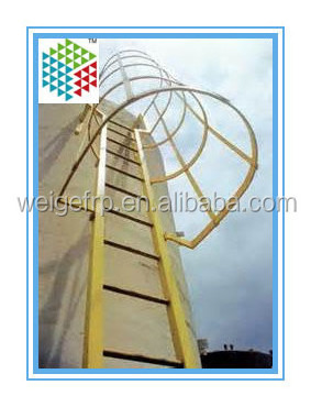 Light weight and easy to transport fiberglass cage ladder